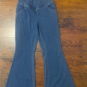 Halara flex high waisted crossover pocket washed casual jeans petite medium NWT